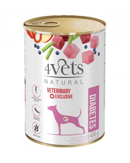 4VETS Natural Diabetes Dog - wet dog food - 400 g