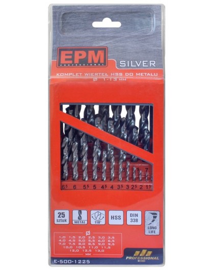 Set of HSS drills for metal 1-13mm 25pcs