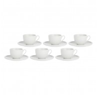 Set of 6 Corte Saucer Tea Cups - White, 200 ml