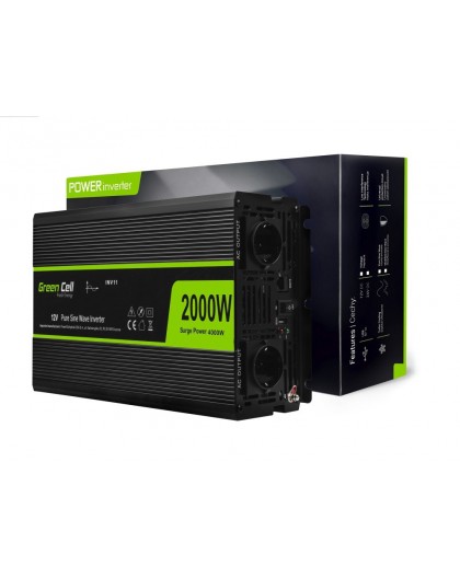 Green Cell INV11 power adapter/inverter Auto 2000 W Black