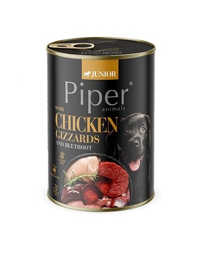 DOLINA NOTECI Piper Junior Chicken gizzards with beetroot - wet dog food - 400g