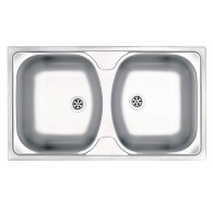 2-bowl steel sink