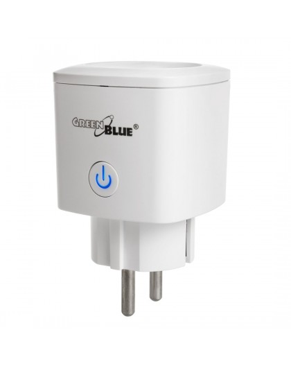 GreenBlue WiFi remote controlled socket, Android/iOS/Alexa/Google Home, energy cons. Energy, timer, max 3680W, type F, GB720 F