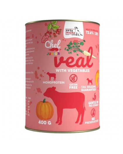 SYTA MICHA Chef Veal with vegetables Junior - wet dog food - 400g