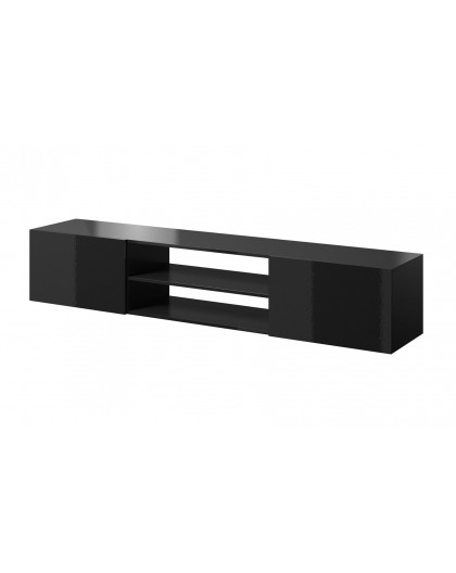 RTV cabinet SLIDE 200K 200x40x37 cm all in gloss black
