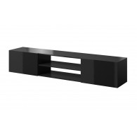 RTV cabinet SLIDE 200K 200x40x37 cm all in gloss black