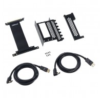 CableMod Vertical Graphics Card Holder with PCIe x16 Riser Cable, 2x DisplayPort - Black