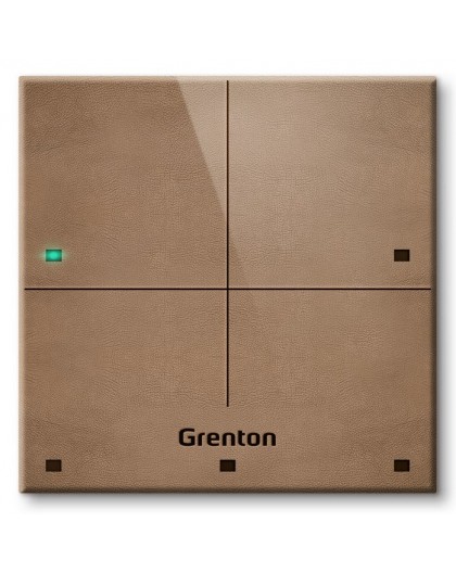 Grenton touch panel / 4 touch fields / TF-Bus / bright, natural leather front
