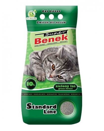 SUPER BENEK STANDARD Cat litter Bentonite grit Green forest 10 l