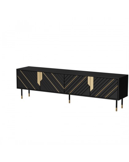 Cama 4D MOUNTAIN TV cabinet 204x40x55 black + gold