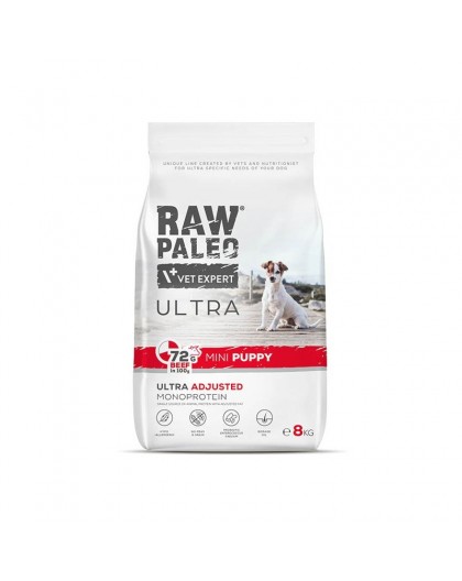 RAW PALEO Ultra Mini Puppy Beef - dry food for puppies of small breeds - 8 kg