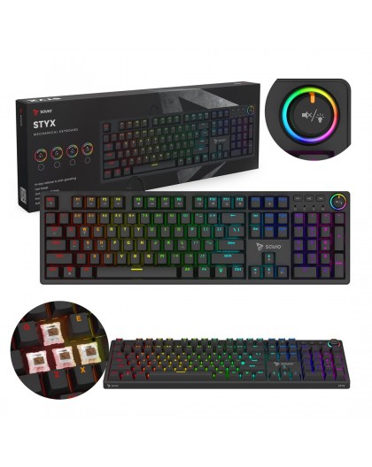 SAVIO STYX Mechanical Keyboard Outemu Brown, Hot Swap, RGB