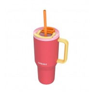 Thermal mug with telescopic straw Kambukka Rio Tumbler 950ml Pink Papaya