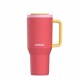 Thermal mug with telescopic straw Kambukka Rio Tumbler 950ml Pink Papaya