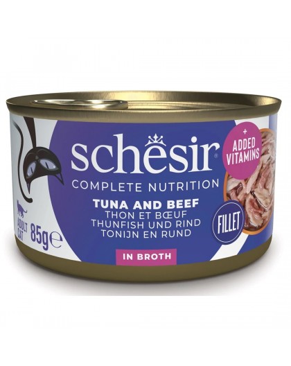 SCHESIR in cooking water Tuna with beef and rice - wet cat food - 85 g