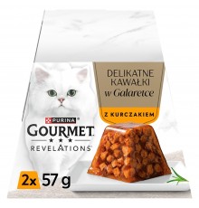 PURINA Gourmet Revelations Chunks in jelly with chicken - wet cat food - 2x57g