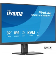 iiyama ProLite 32’’ QHD IPS technology panel with RJ45 (LAN), KVM Switch and USB-C Dock with 95W power delivery