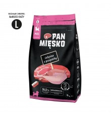 PAN MIĘSKO Veal with quail L - dry food for puppies - 9kg