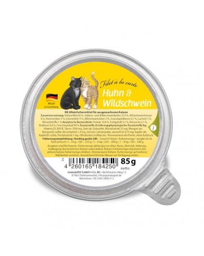 GRANATAPET Filet á la carte Chicken with wild boar - wet cat food - 85g