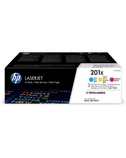 HP 201X 3-pack High Yield Cyan/Magenta/Yellow Original LaserJet Toner Cartridges