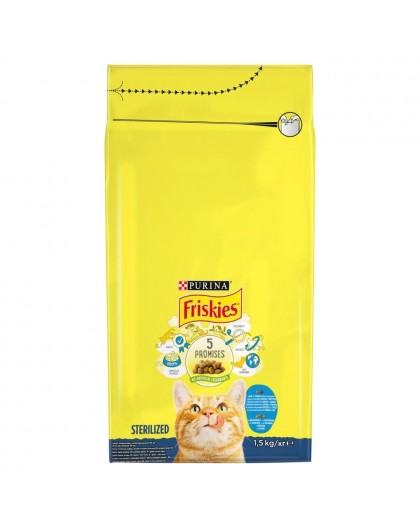 FRISKIES Sterilized Salmon and tuna with vegetables - dry cat food - 1,5 kg