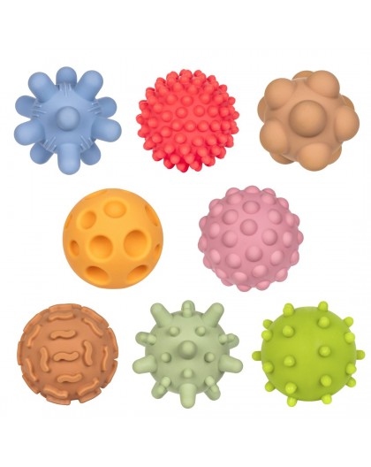 Tullo Sensory balls, 8 pieces, pastel colours