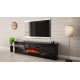 RTV GRANERO + fireplace cabinet 200x56.7x35 black/black gloss