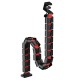 Nano RS desk cable organizer / cable grille, 1345mm, black and red, RS125