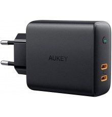 AUKEY PA-D5 GaN mobile device charger Black 2xUSB C Power Delivery 3.0 63W 6A Dynamic Detect