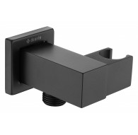 Square angled connector with handset holder