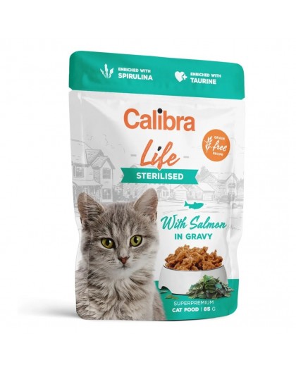 CALIBRA Cat Life pouch Sterilised Salmon in gravy - wet cat food - 85g