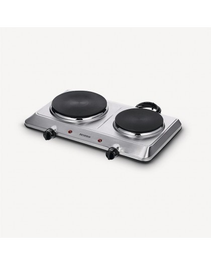 Severin DK 1014 hob Stainless steel Countertop 45.5 cm Sealed plate 2 zone(s)