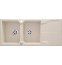 2-bowl granite sink with drainer