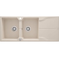 2-bowl granite sink with drainer