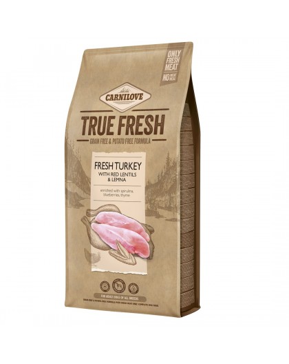 CARNILOVE True Fresh Dog Adult Turkey with red lentils and lemna - dry dog food - 11,4kg