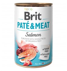 BRIT Paté & Meat with Salmon - wet dog food - 400g