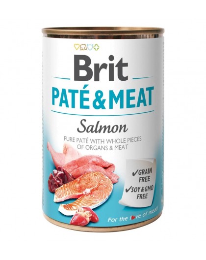 BRIT Paté & Meat with Salmon - wet dog food - 400g
