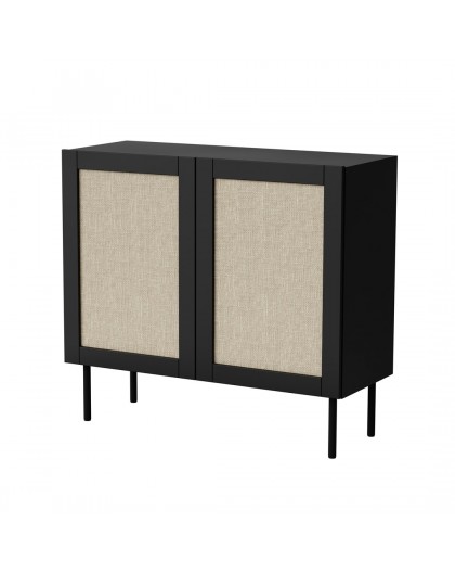 JUTA 2D chest of drawers 100x39.5x90 black + linol calabria