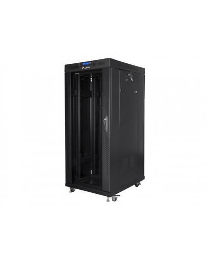 FLOOR-STANDING RACK CABINET 19" 27U 800X1200 BLACK LCD GLASS DOOR LANBERG (FLAT PACK)
