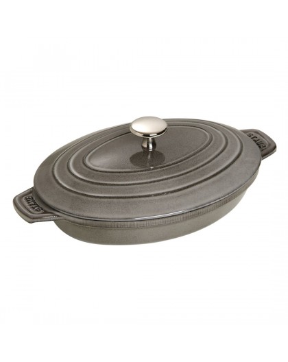 Овальная форма для запекания с крышкой Staub - Графит