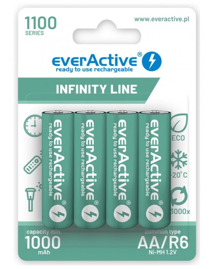 Rechargeable batteries everActive Ni-MH R6 AA 1100 mAh Infinity Line - 4 pieces