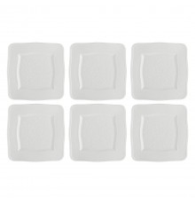 Set of 6 Florentina Square Plates - White, 20 cm
