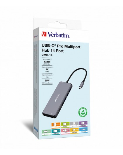 Verbatim CMH-14 USB Type-C 5000 Mbit/s Silver