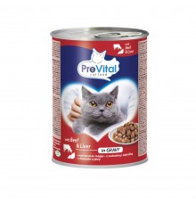PREVITAL Cat Food with beef and liver in sauce - wet cat food - 415 g