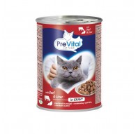 PREVITAL Cat Food with beef and liver in sauce - wet cat food - 415 g
