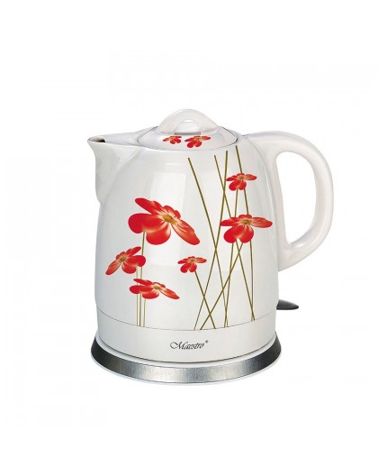 Feel-Maestro MR-066-RED FLOWERS electric kettle 1.5 L 1200 W Red, White