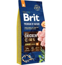 BRIT Premium by Nature Junior Medium Chicken - dry dog food - 15 kg