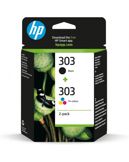 HP 303 2-pakk mustad/trikoloorsed originaal tintide kassettid
