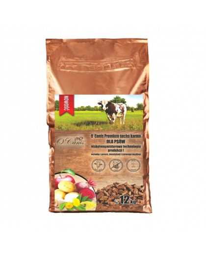 O'CANIS Premium Beef with millet, potatoes, and red beetroot - dry dog food - 12kg