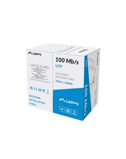 LANBERG LAN UTP CABLE 100MB/S 305M WIRE CCA GREY
